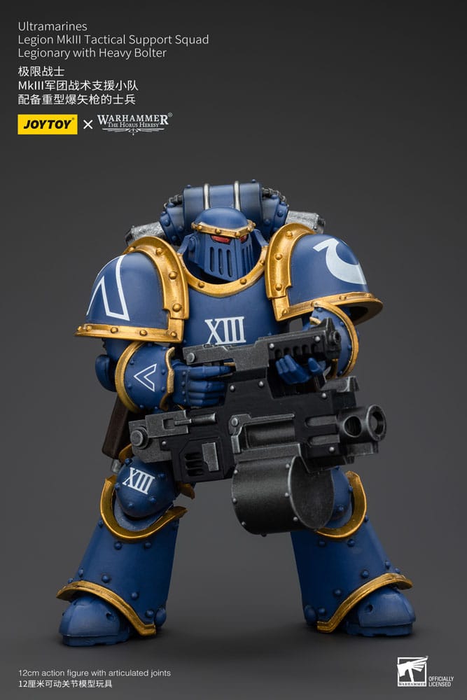 Warhammer The Horus Heresy Ultramarines Legion MKIII Tactical Support Squad Legionary with Heavy Bolter 20 cm 1/18 Action Figure