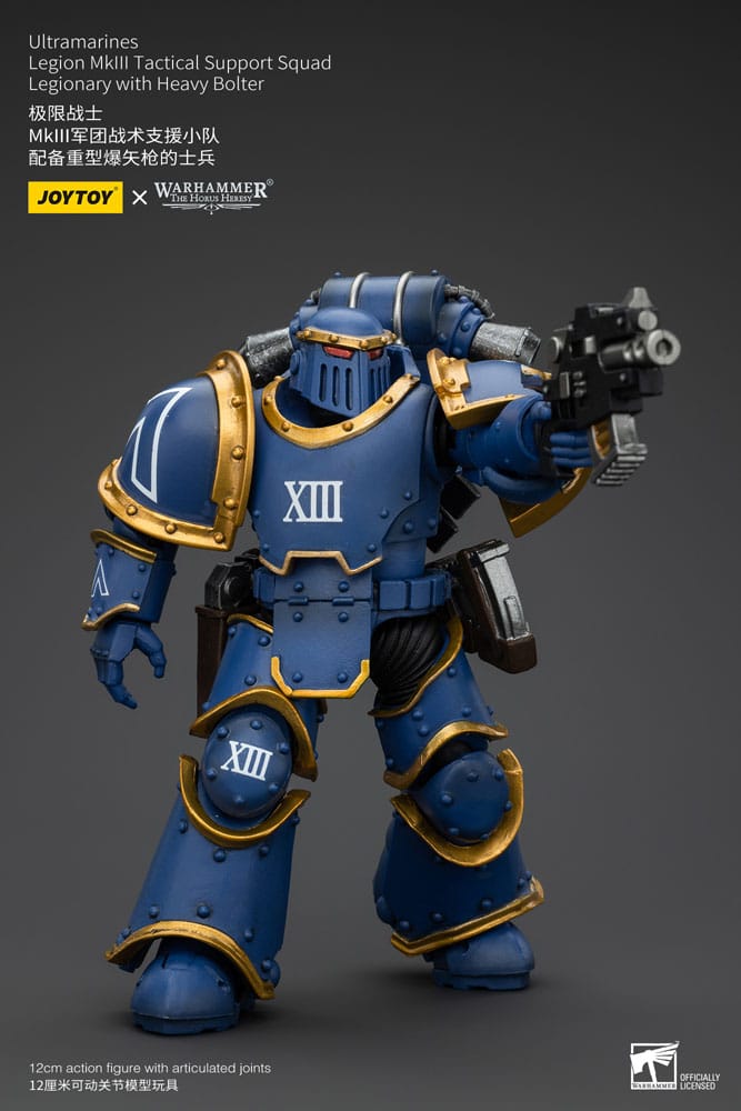 Warhammer The Horus Heresy Ultramarines Legion MKIII Tactical Support Squad Legionary with Heavy Bolter 20 cm 1/18 Action Figure