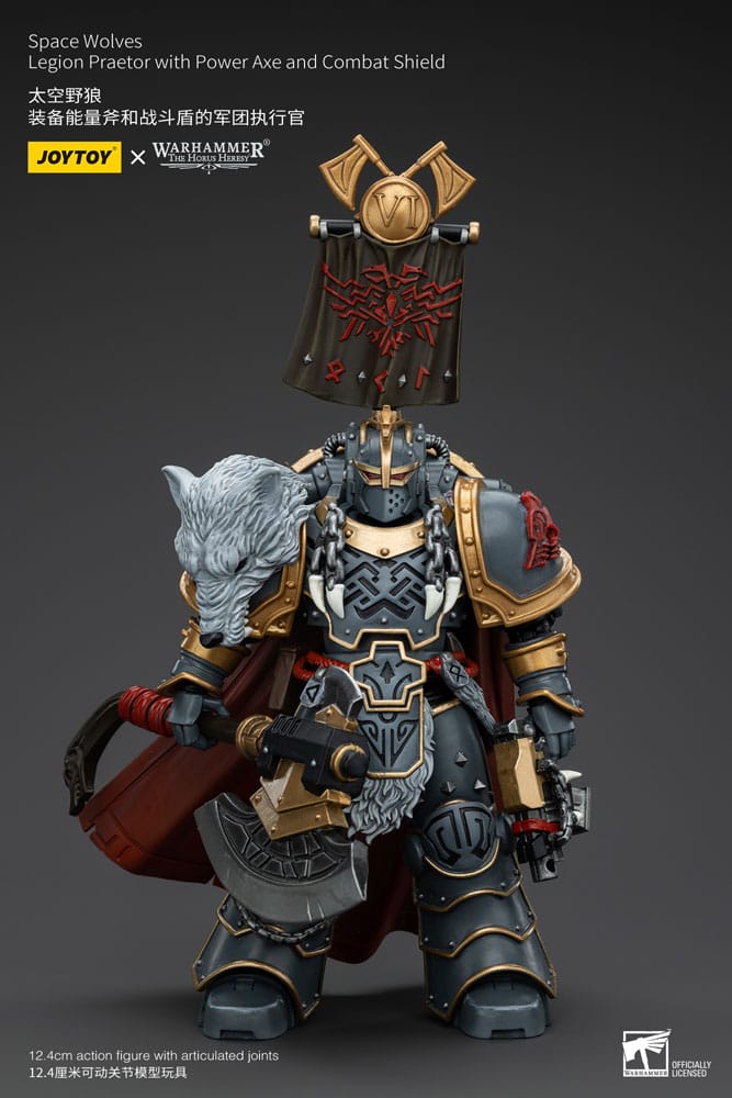Warhammer The Horus Heresy Space Wolves Legion Praetor with Power Axe and Combat Shield 12 cm 1/18 Action Figure