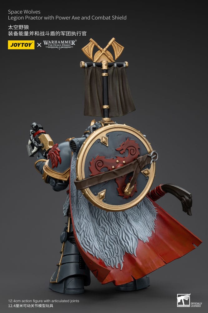 Warhammer The Horus Heresy Space Wolves Legion Praetor with Power Axe and Combat Shield 12 cm 1/18 Action Figure