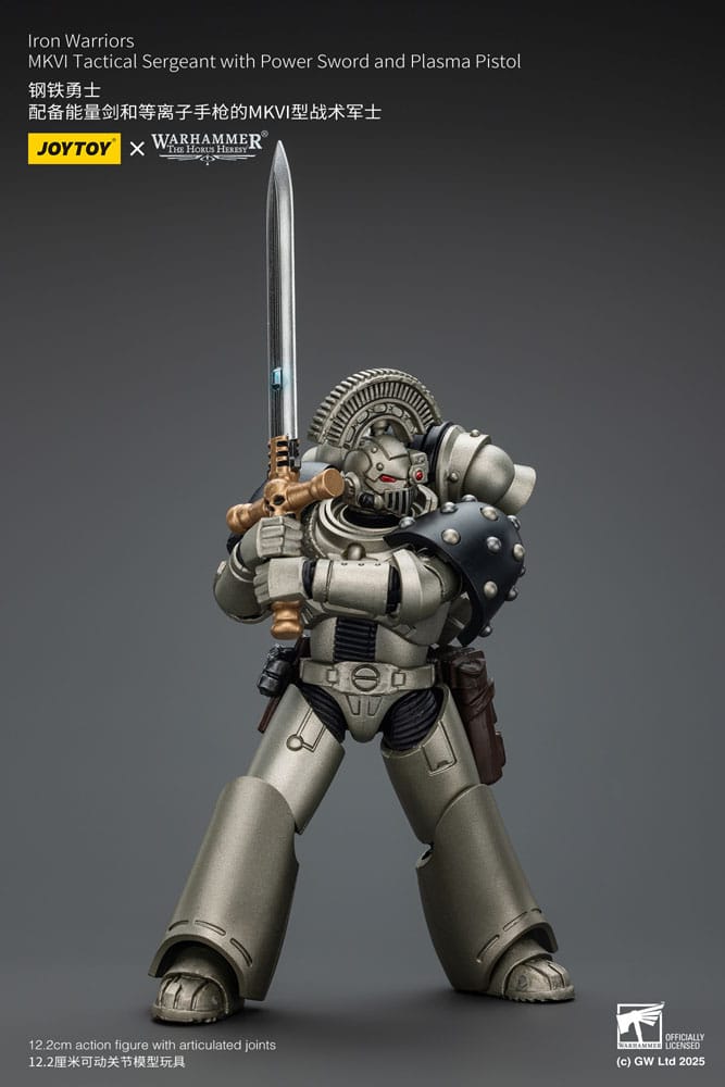Warhammer The Horus Heresy Action Figure 1/18 lron Warriors MKVI Tactical Sergeant with Power Sword and Plasma Pistol 12 cm