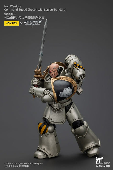Warhammer The Horus Heresy Action Figure 1/18 lron Warriors Command Squad Chosen with Legion Standard 12 cm