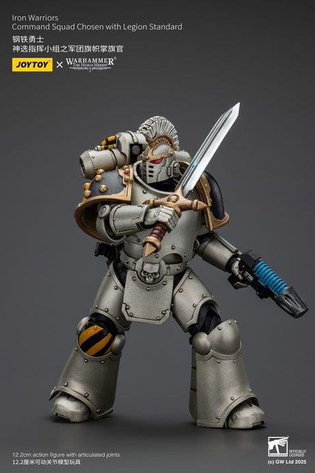 Warhammer The Horus Heresy Action Figure 1/18 lron Warriors Command Squad Chosen with Legion Standard 12 cm