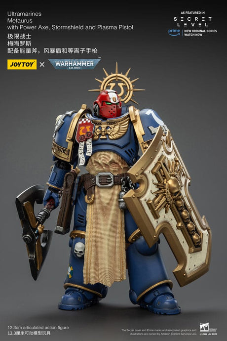Warhammer 40,000 Action Figure Ultramarines Metaurus with Power Axe, Stormshield and Plasma Pistol 13 cm