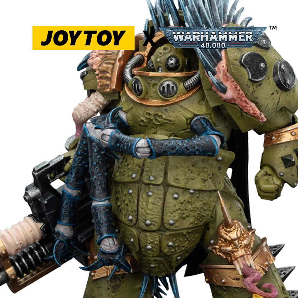 Warhammer 40,000 Action Figure Death Guard Blightlord Terminator 1 with Reaper Autocannon and Bubotic Blades 14 cm