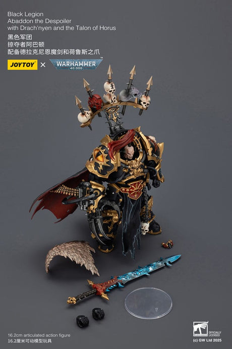 Warhammer 40,000 Action Figure  Black Legion Abaddon the Despoiler with Drach'nyen and the Talo 16 cm