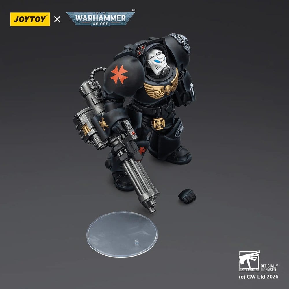 Warhammer 40,000 Action Figure Black Templars Terminator 3 with Power Fist and Assault Cannon 14 cm