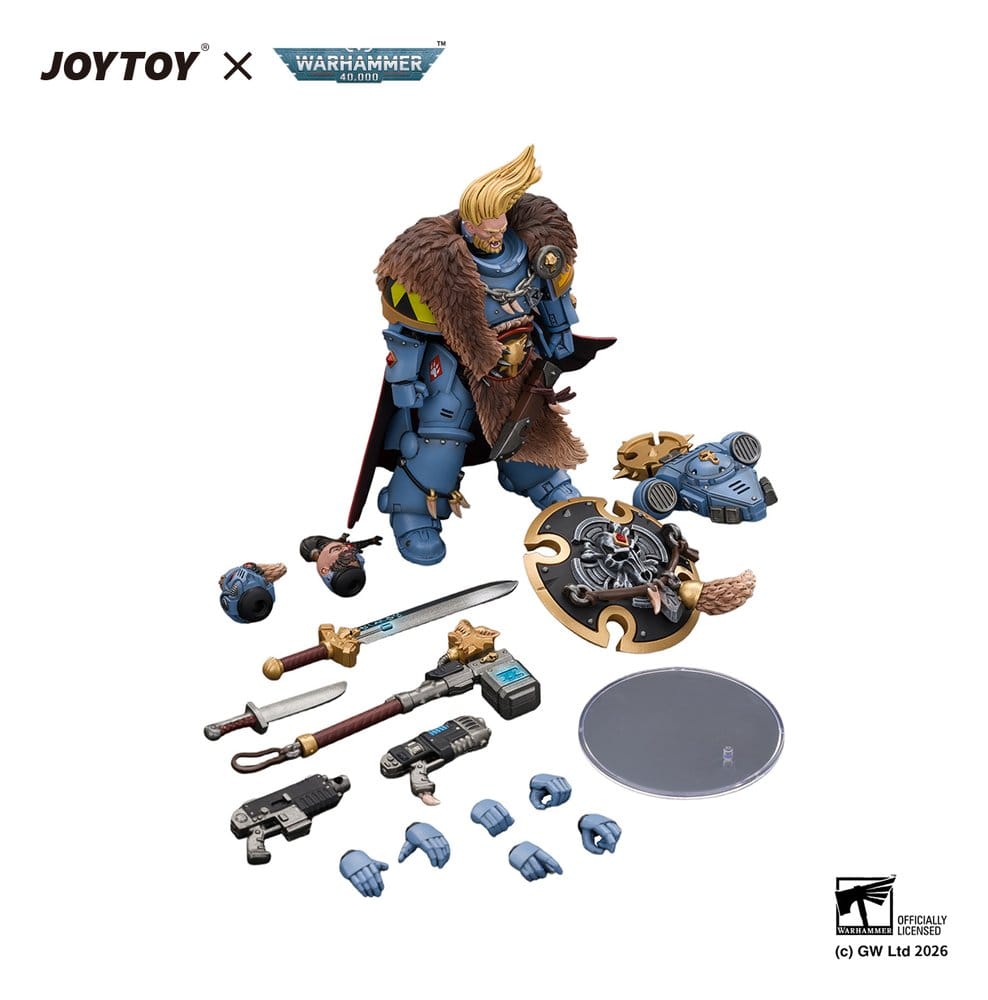 Space Marine Action Figure Space Wolves Wolf Guard Battle Leader 12 cm