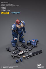 Warhammer 40k Ultramarines Heroes of the Chapter Brother Veteran Sergeant Castor 12cm 1/18 Scale Action Figure