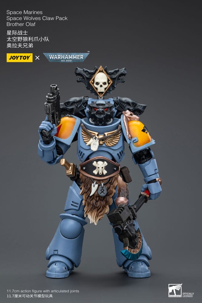 Warhammer 40k Space Marines Space Wolves Claw Pack Brother Olaf 12cm 1/18 Scale Action Figure