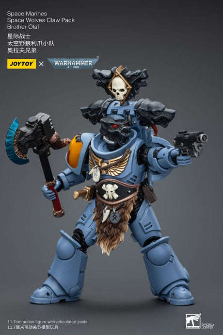 Warhammer 40k Space Marines Space Wolves Claw Pack Brother Olaf 12cm 1/18 Scale Action Figure