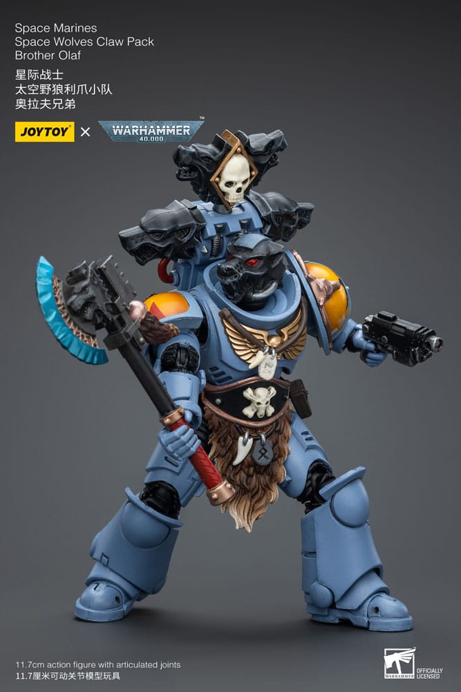 Warhammer 40k Space Marines Space Wolves Claw Pack Brother Olaf 12cm 1/18 Scale Action Figure