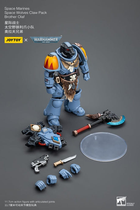 Warhammer 40k Space Marines Space Wolves Claw Pack Brother Olaf 12cm 1/18 Scale Action Figure
