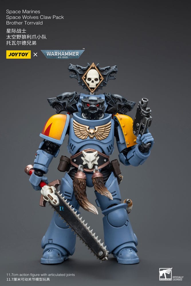 Warhammer 40k Space Marines Space Wolves Claw Pack Brother Torrvald 12cm 1/18 Scale Action Figure