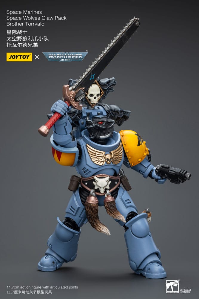 Warhammer 40k Space Marines Space Wolves Claw Pack Brother Torrvald 12cm 1/18 Scale Action Figure