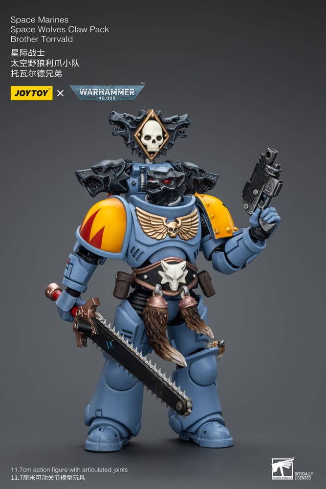 Warhammer 40k Space Marines Space Wolves Claw Pack Brother Torrvald 12cm 1/18 Scale Action Figure
