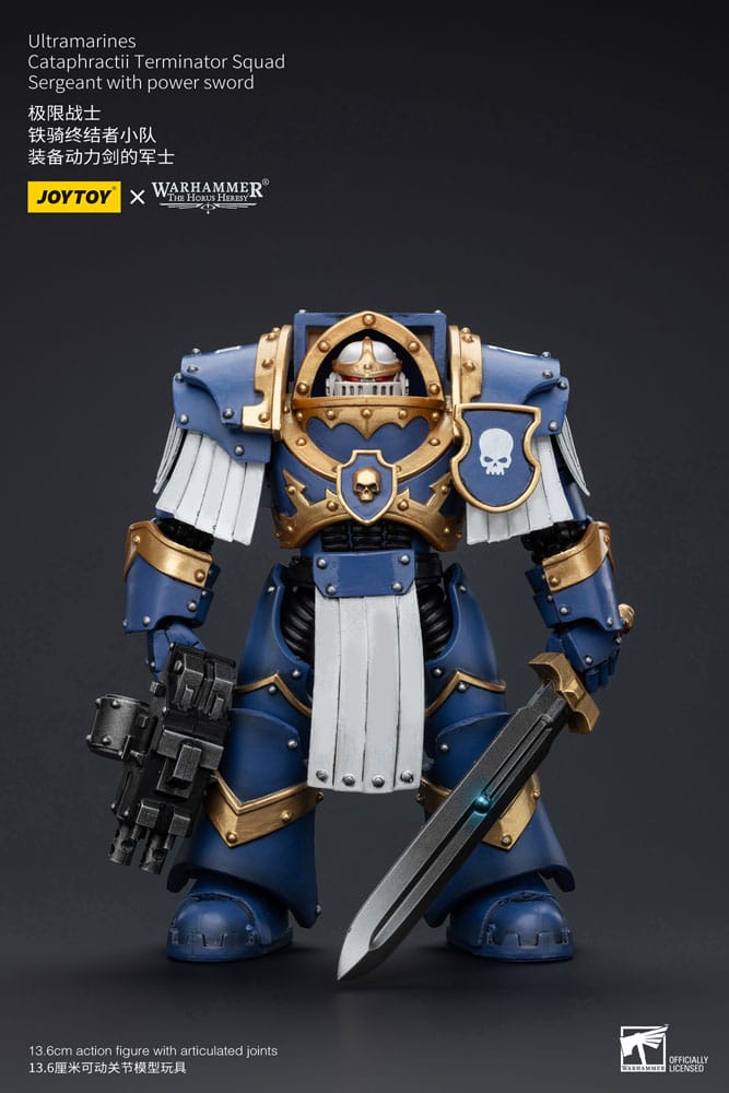 Warhammer The Horus Heresy Ultramarines Cataphractii Terminator Squad Sergeant with Power Sword 14 cm 1/18 Action Figure