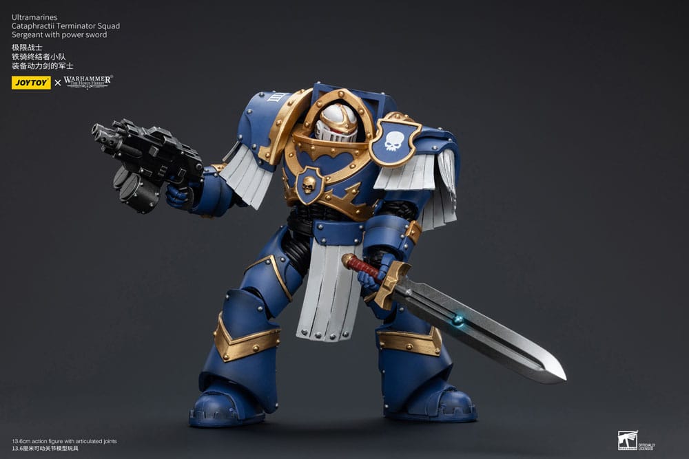 Warhammer The Horus Heresy Ultramarines Cataphractii Terminator Squad Sergeant with Power Sword 14 cm 1/18 Action Figure