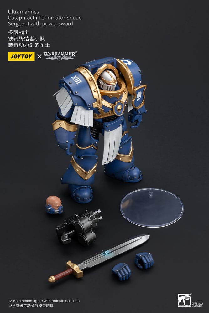 Warhammer The Horus Heresy Ultramarines Cataphractii Terminator Squad Sergeant with Power Sword 14 cm 1/18 Action Figure