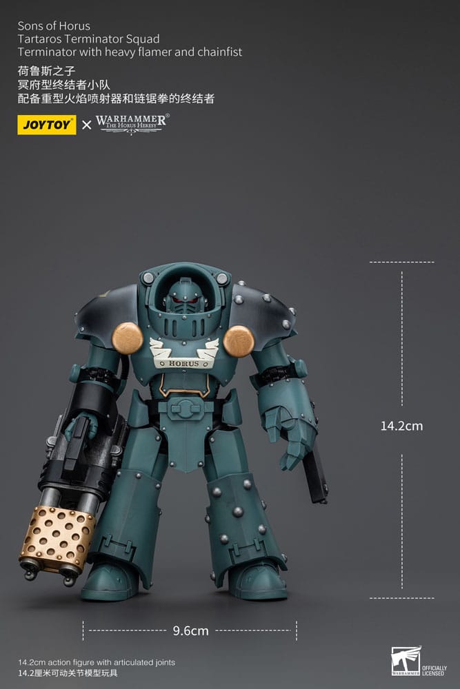 Warhammer The Horus Heresy Tartaros Terminator Squad Terminator With Heavy Flamer And Chainfist 12 cm 1/18 Action Figure