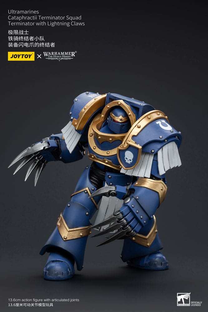 Warhammer The Horus Heresy Ultramarines Cataphractii Terminator Squad Terminator with Lightning Claws 14 cm 1/18 Action Figure