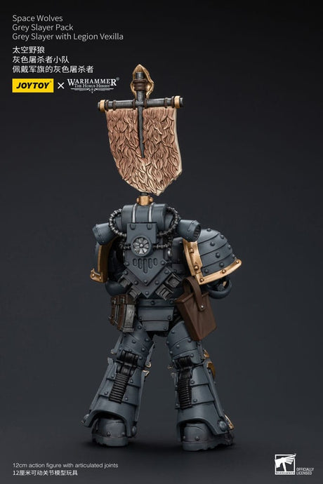 Warhammer The Horus Heresy Space Wolves Grey Slayer Pack Grey Slayer With Legion Vexilla 12 cm 1/18 Action Figure