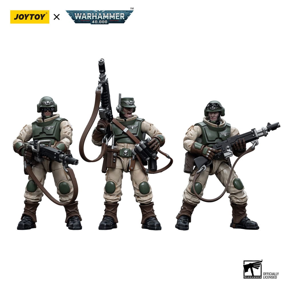 Warhammer 40K Astra Militarum Ordnance Team with Bombast Field Gun Artillery 12cm 1/18 Scale Figures