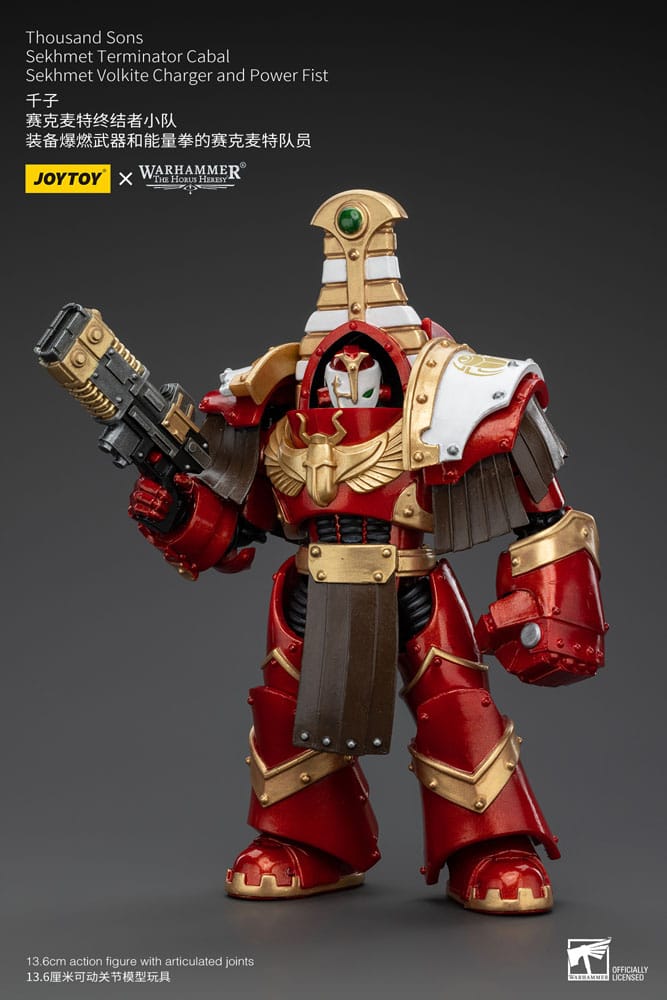 Warhammer The Horus Heresy Thousand Sons Sekhmet Terminator Cabal Sekhmet Volkite Charger and Power Fist 14 cm 1/18 Action Figure