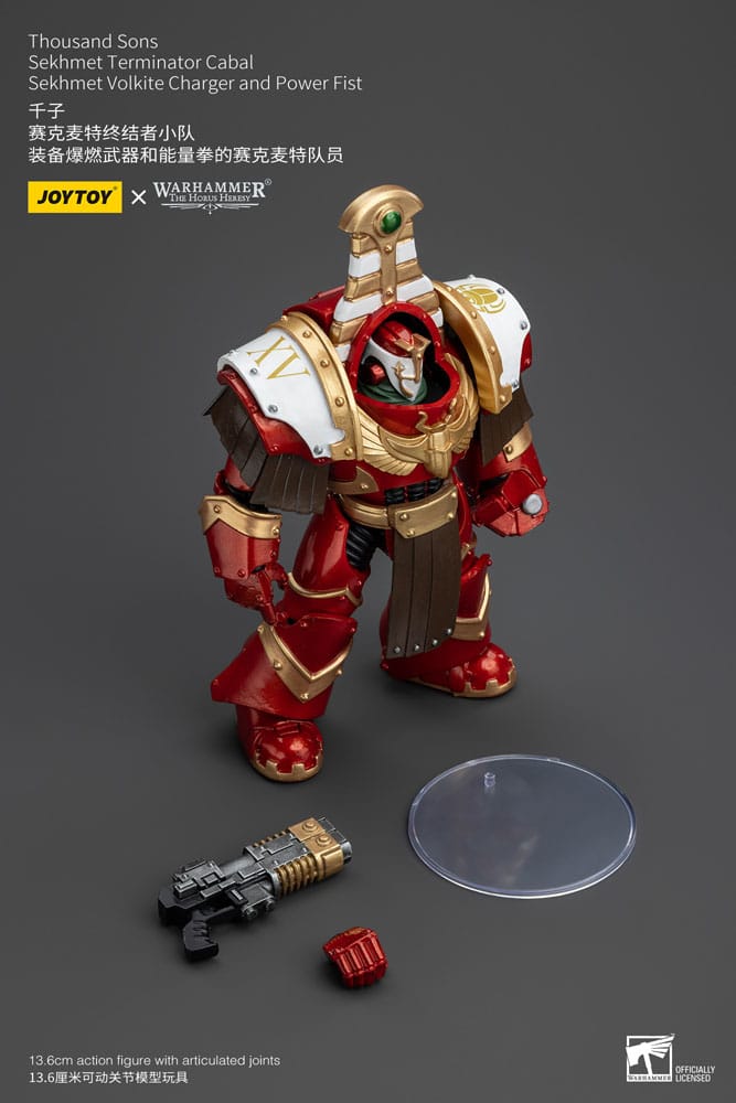 Warhammer The Horus Heresy Thousand Sons Sekhmet Terminator Cabal Sekhmet Volkite Charger and Power Fist 14 cm 1/18 Action Figure