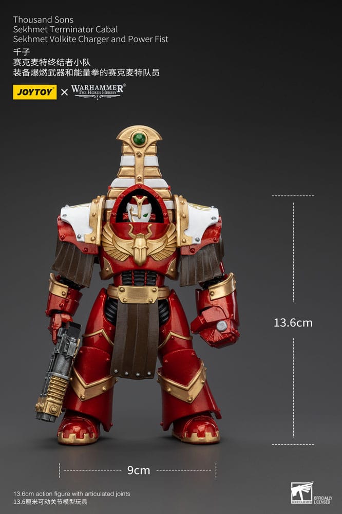 Warhammer The Horus Heresy Thousand Sons Sekhmet Terminator Cabal Sekhmet Volkite Charger and Power Fist 14 cm 1/18 Action Figure