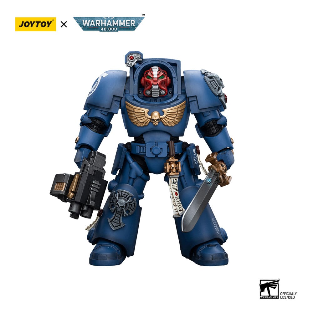 Warhammer 40k Ultramarines Terminator Squad Sergeant with Power Sword and Teleport Homer 12 cm 1/18 Action Figure