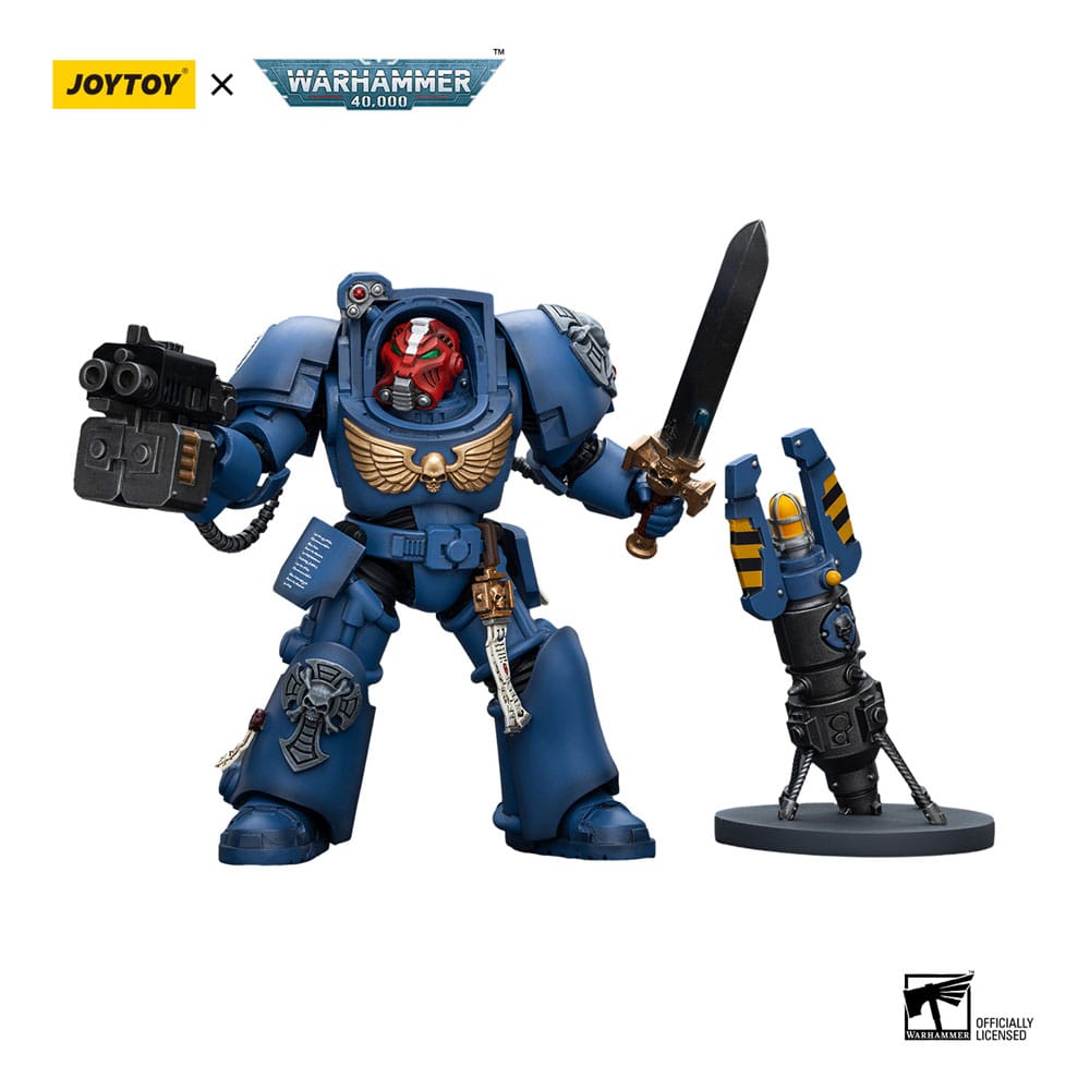 Warhammer 40k Ultramarines Terminator Squad Sergeant with Power Sword and Teleport Homer 12 cm 1/18 Action Figure
