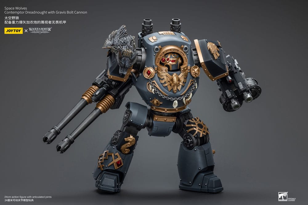 Warhammer The Horus Heresy Space Wolves Contemptor Dreadnought with Gravis Bolt Cannon 12 cm 1/18 Action Figure