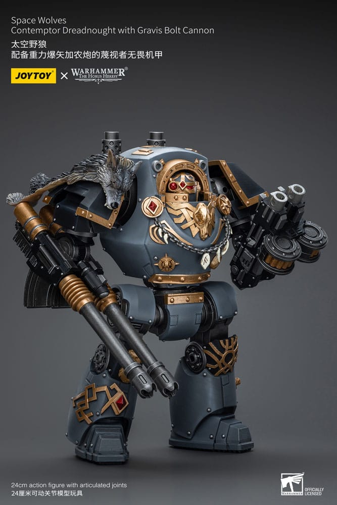 Warhammer The Horus Heresy Space Wolves Contemptor Dreadnought with Gravis Bolt Cannon 12 cm 1/18 Action Figure