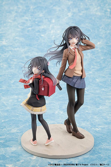 Rascal Does Not Dream of a Knapsack Kid Mai Sakurajima High School Graduation Ver. & Knapsack Kid 19cm PVC Statue