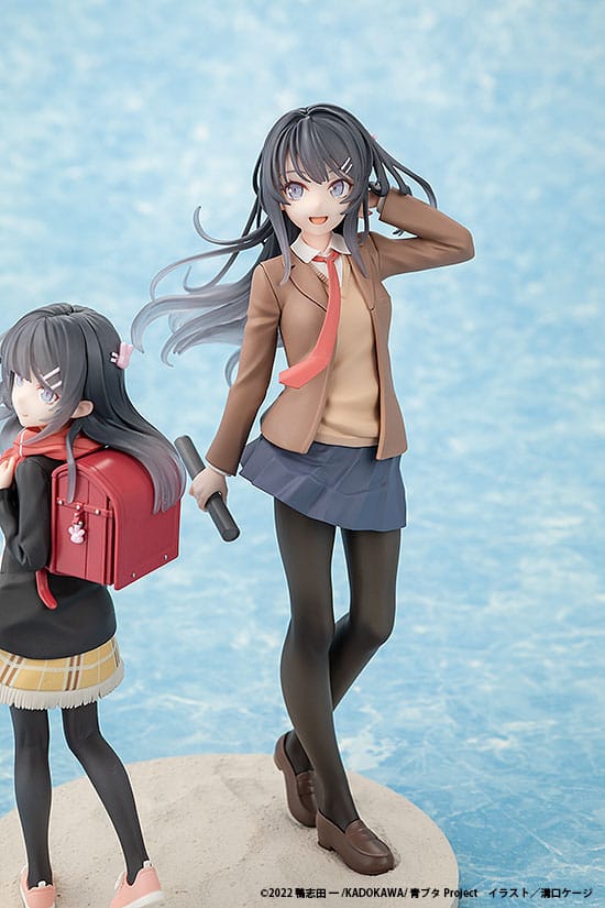 Rascal Does Not Dream of a Knapsack Kid Mai Sakurajima High School Graduation Ver. & Knapsack Kid 19cm PVC Statue