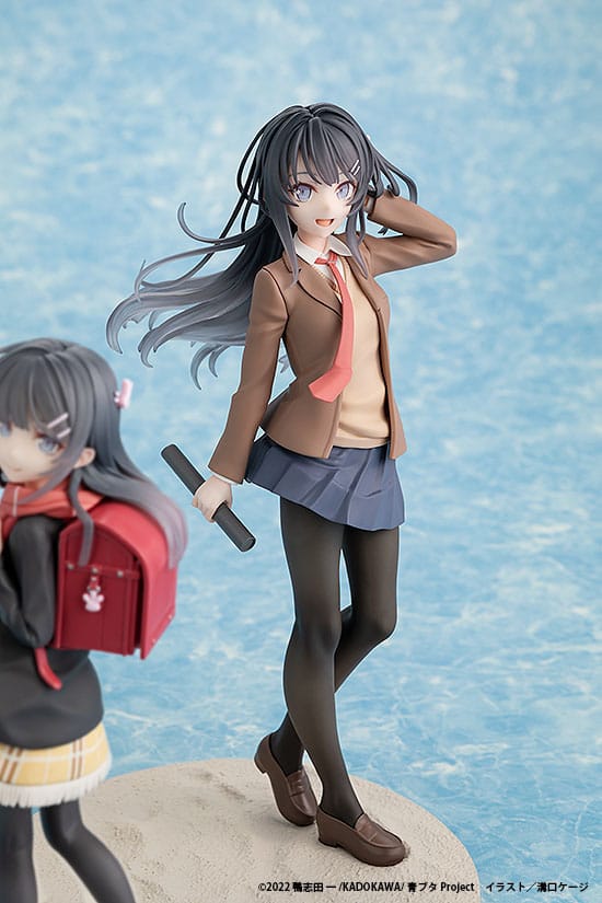 Rascal Does Not Dream of a Knapsack Kid Mai Sakurajima High School Graduation Ver. & Knapsack Kid 19cm PVC Statue