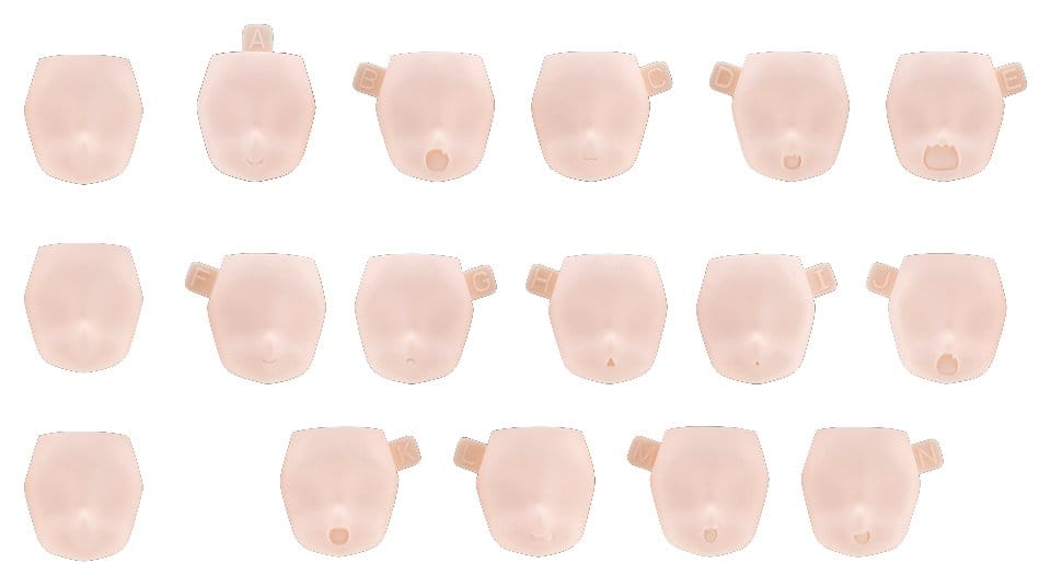Megami Device M.S.G. Plastic Model Kit 10 Face Set Puni Mofu 01 Skin Color B