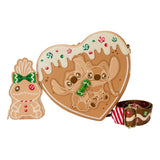 Disney by Loungefly Lilo & Stitch Angel and Stitch Gingerbread Heart Crossbody Bag