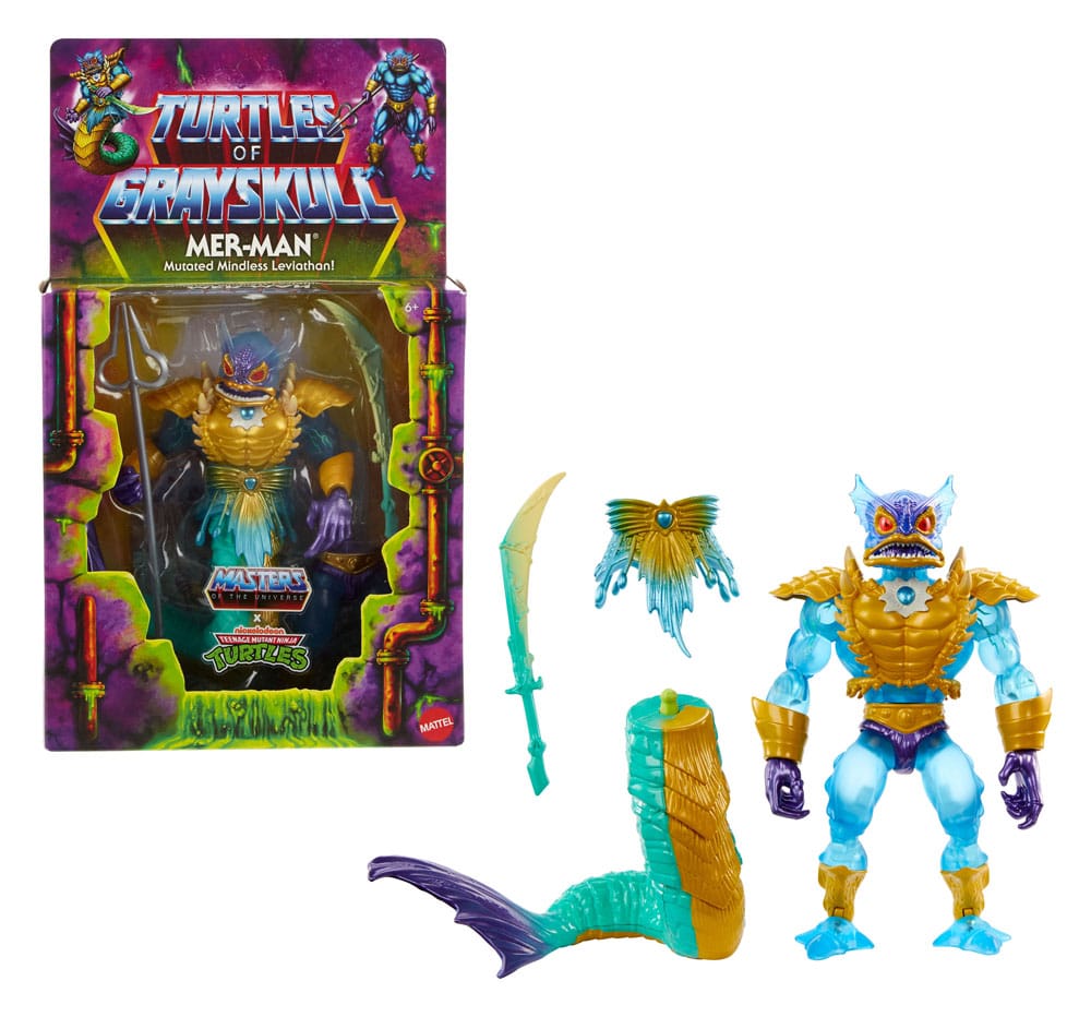 MOTU x TMNT Turtles of Grayskull Mer-Man 14 cm Action Figure