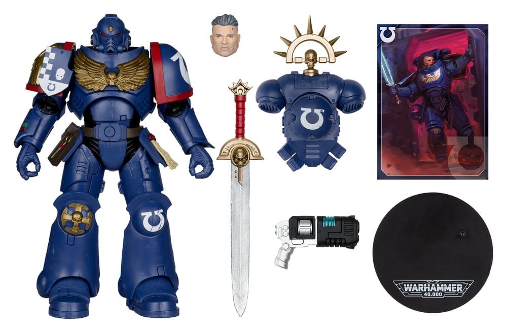 Warhammer 40,000 Total War Action Figure 3rd Company Lieutenant (Ultramarines) 18 cm