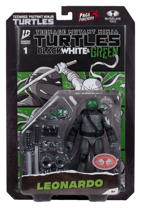 Teenage Mutant Ninja Turtles Page Punchers Action Figure Leonardo (Black White & Green) (Red Platinum Edition) 13 cm