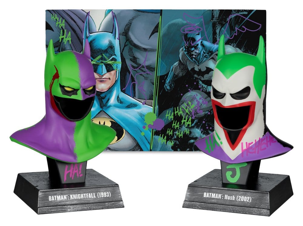 DC Direct Gold Label 1/3 Scale Jokerised Hush / Knightfall Cowl Replica 2-Pack
