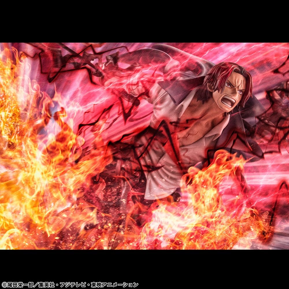 One Piece P.O.P SA-MAXIMUM PVC Statue Leader of Red Hair Pirates Red-Haired Shanks Kamusari 25 cm