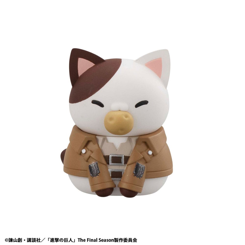 Attack on Titan Mega Cat Project Mini Figures Attack on Tinyan Gathering Scout Regiment danyan! 3 cm Blind Box Display (8) (Repeat)
