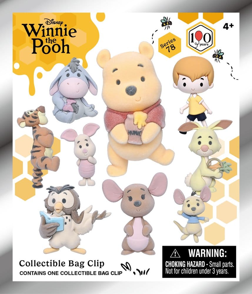 Winnie the Pooh 100th Anniversary 3D PVC Bag Clips Series 78 Blind Bag Display (24) (Flocked)