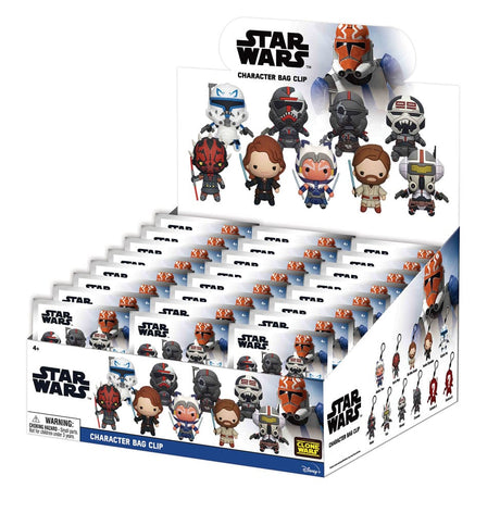 Star Wars Clone Wars 3D PVC Bag Clips  Series 4 Display (24)