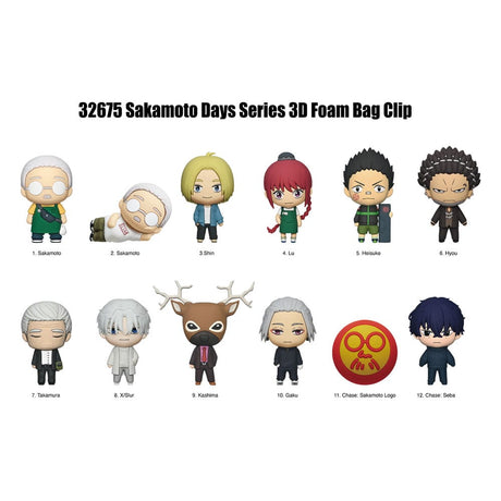 Sakamoto Days 3D Foam Bag Clips Series 2 Display (24)