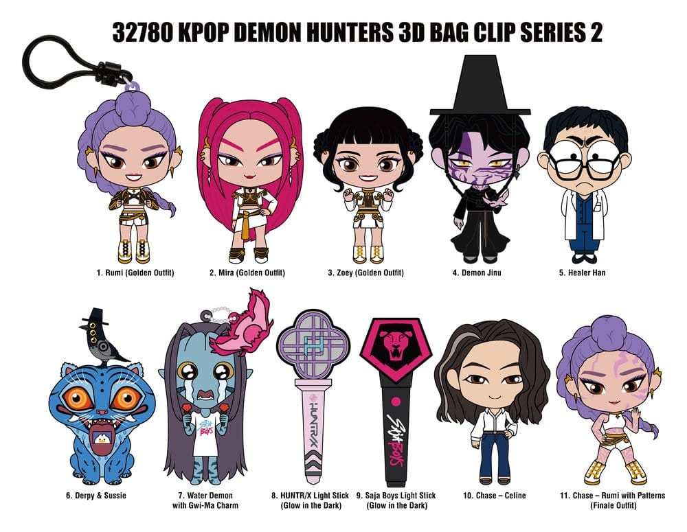 KPop Demon Hunters 3D PVC Bag Clips Series 2 Display (24)