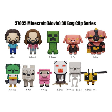 Minecraft 3D PVC Bag Clips Series 1 Display (24)